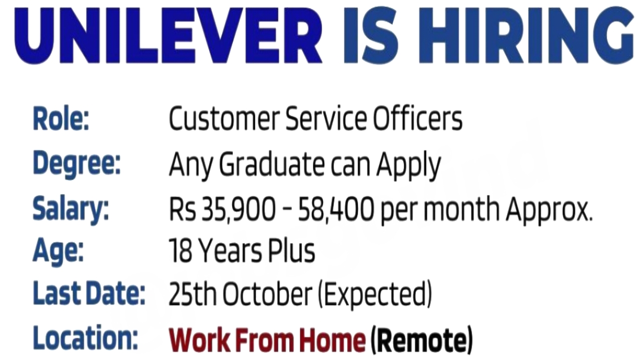 Unilever Hiring Work From Home Jobs 2023